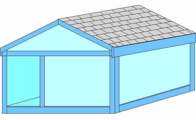 Drawing of medium size dog house.