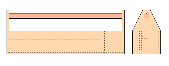 Drawing of our carpenter toolbox project.