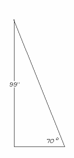 Diagram of a right andle triangle with mesurements.