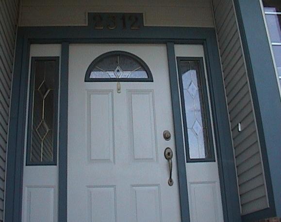 Photo of Daves front door showing the trim.