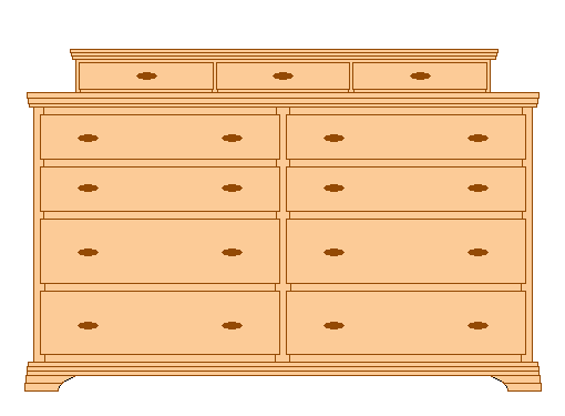 Drawing of our 11 drawer dresser.