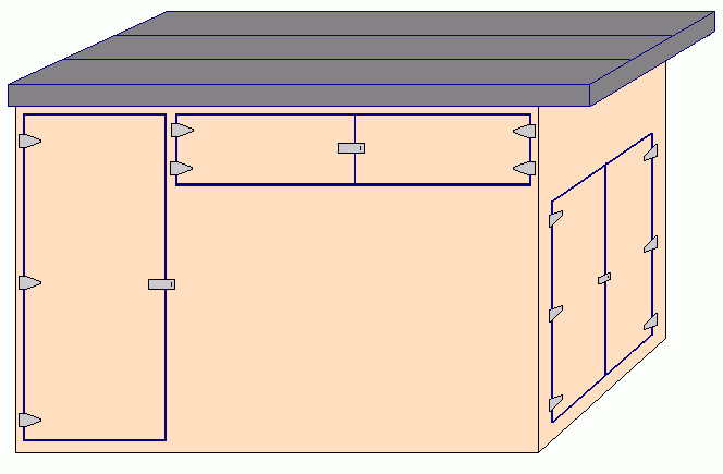 Drawing of our bike storage shed.