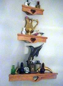 Photo of three tier corner shelf woodworking project.