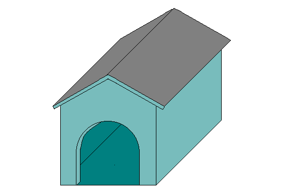 Drawing of simple dog house.