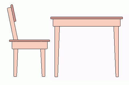 Drawing of our child table and chair.
