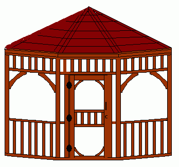 Drawing of our octagon gazebo.