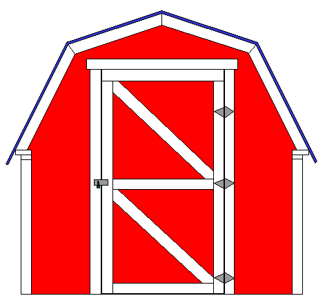 Drawing of our 6 foot gambrel barn roof shed project.