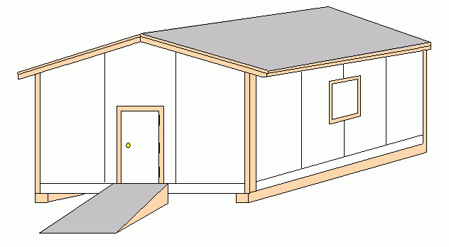 Diagram of our 12 foot gable roof shed.