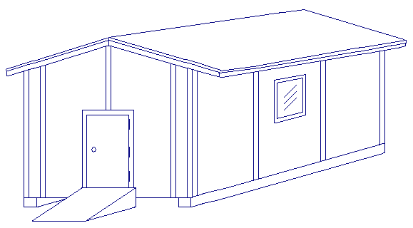 Drawing of our 10 foot garden shed with gable roof.