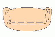 Thumbnail size drawing of the end of our doll cradle.